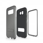 Wholesale Galaxy S6 Strong Armor Hybrid with Stand (Space Gray)